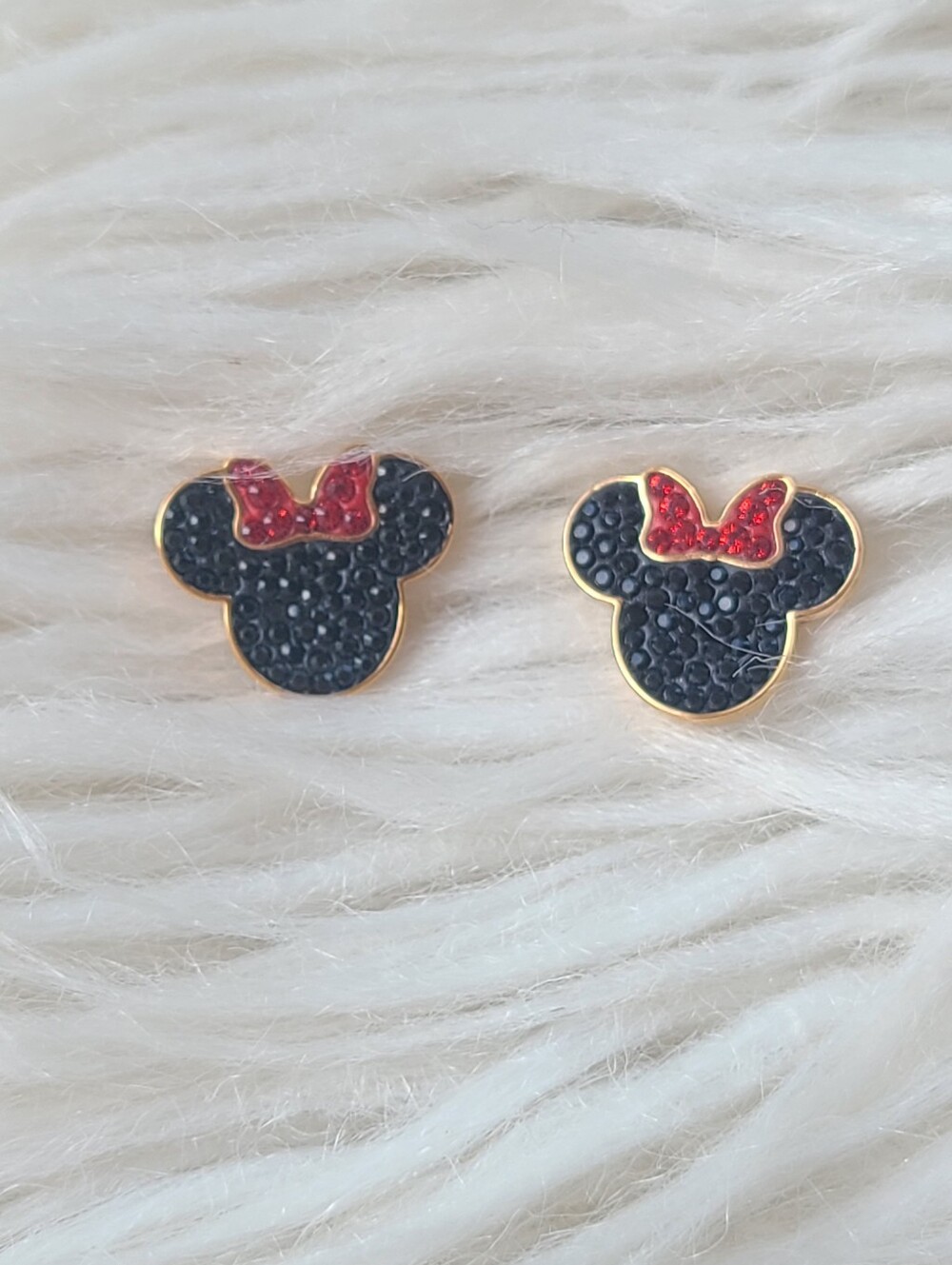 Swarovski Disney Minnie Mouse Rose Gold-Plated Earrings- Like New